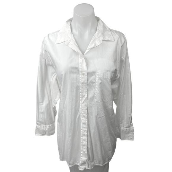 Everlane Women's White Button Down Collar Long Sleeve Shirt Blouse Top Size 16 - Picture 1 of 4